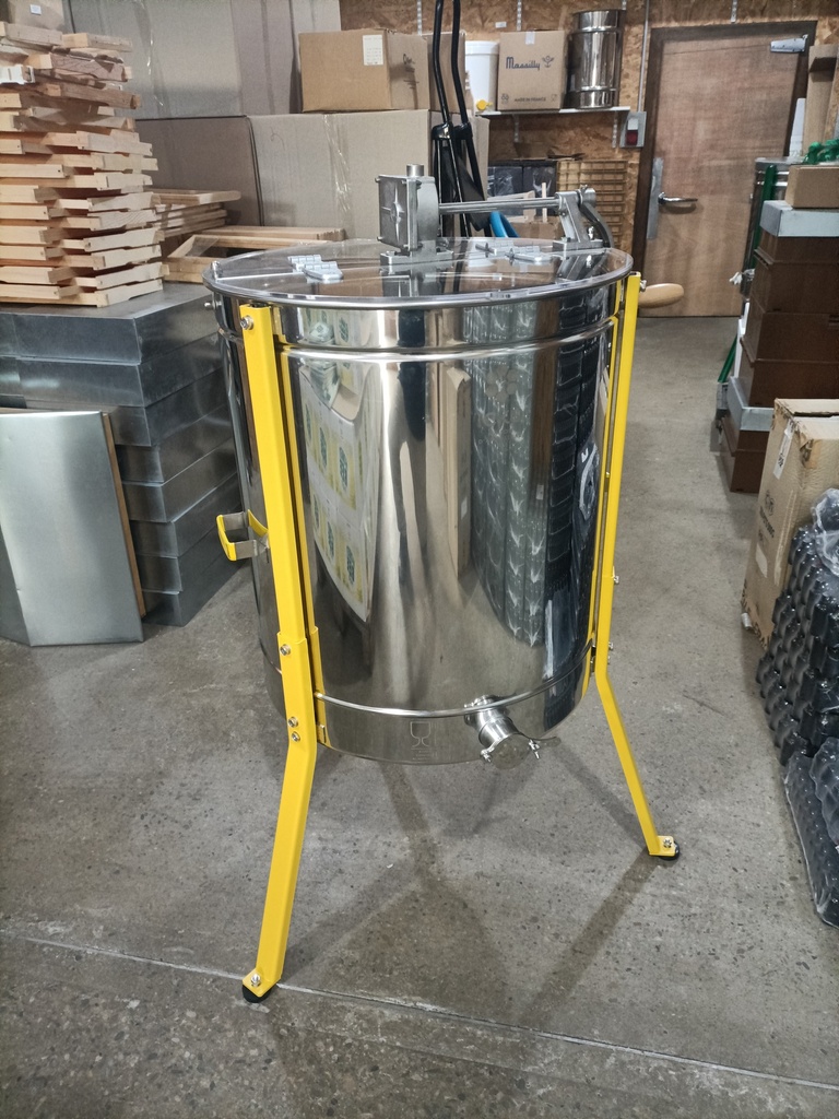 Extracteur 9 1/2 cadres manuel INOX pieds jaunes