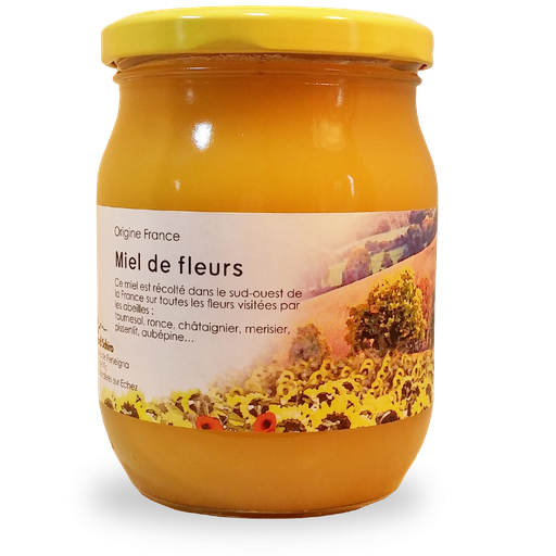 [GMDF75O] Miel 750g Fleurs Onctueux Origine France