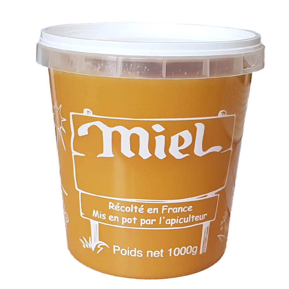 Miel 1kg Fleurs Origine France, pot plastique