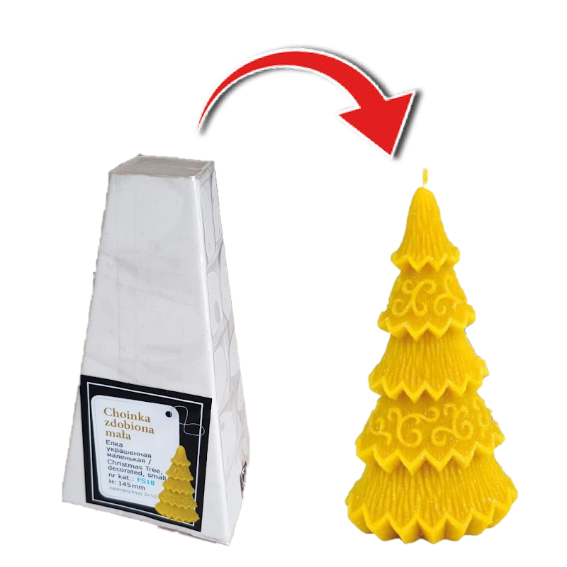 Moule à bougie arbre de noël décoré - 14.5cm