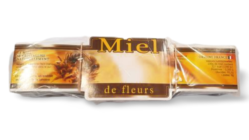 100 Etiquettes MIEL de fleurs 185 x 55