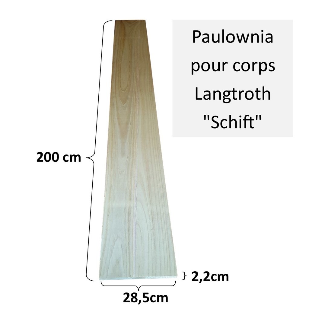 Planche en paulownia pour corps langtroth  23x250x2200mm (copie)