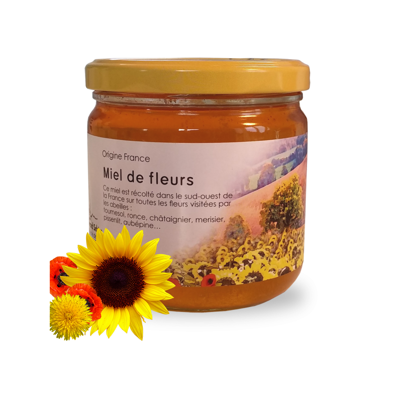Miel de FLEURS pot verre 450g